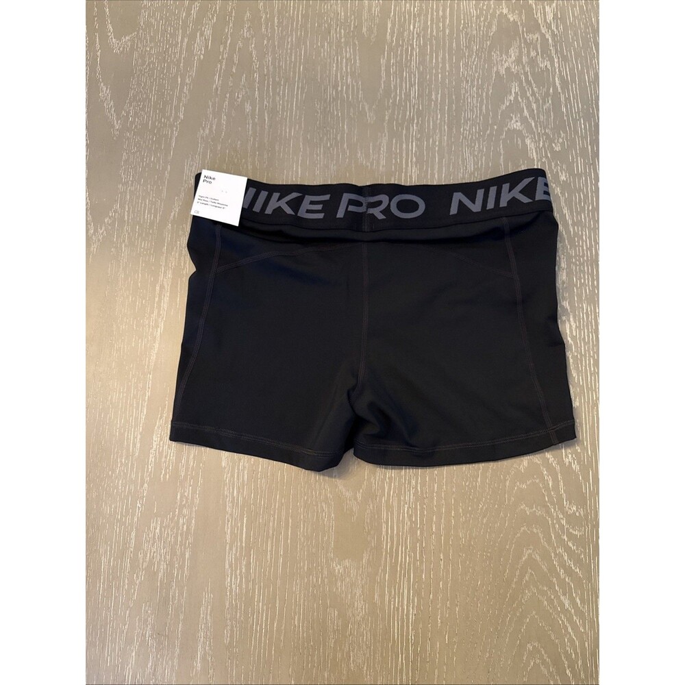 Nike Pro Women 3” Training Shorts Black Tight Fit Mid Rise  Size Large